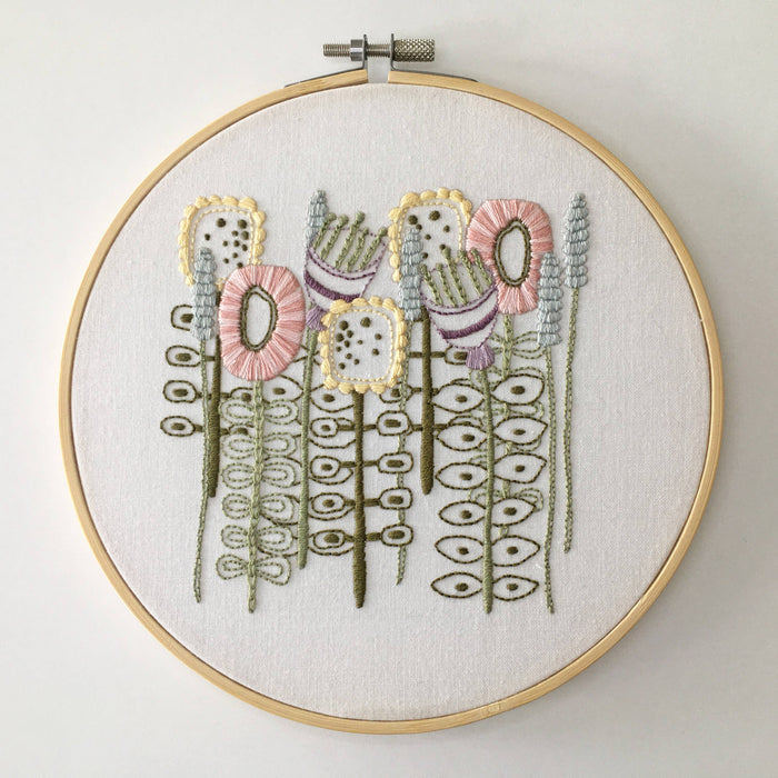 Floral Embroidery Kit: Boxed kit with hoop