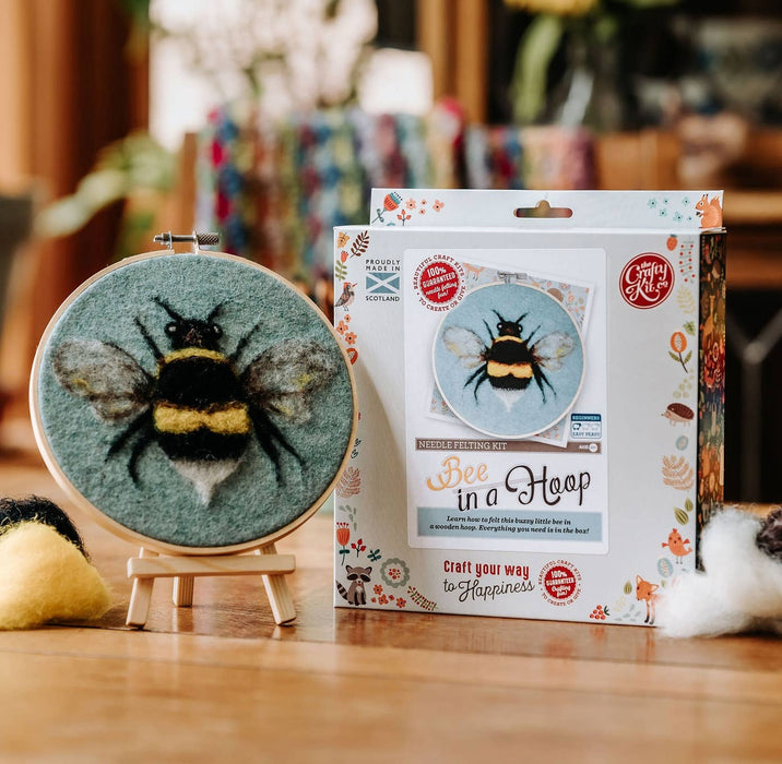 Bee in a Hoop Needle Felting Craft Kit