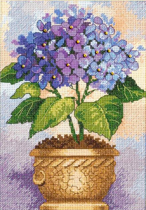 Dimensions du kit de point de croix - Hortensia en fleurs, D06959 