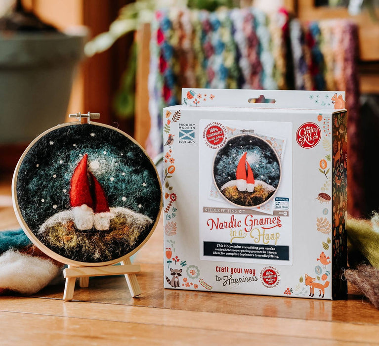 Gnomes in a Hoop Needle Felting Craft Kit