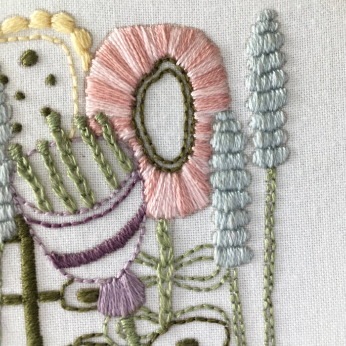 Floral Embroidery Kit: Boxed kit with hoop