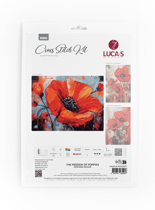 Cross Stitch Kit Luca-S - The Passion of Poppies, B7045