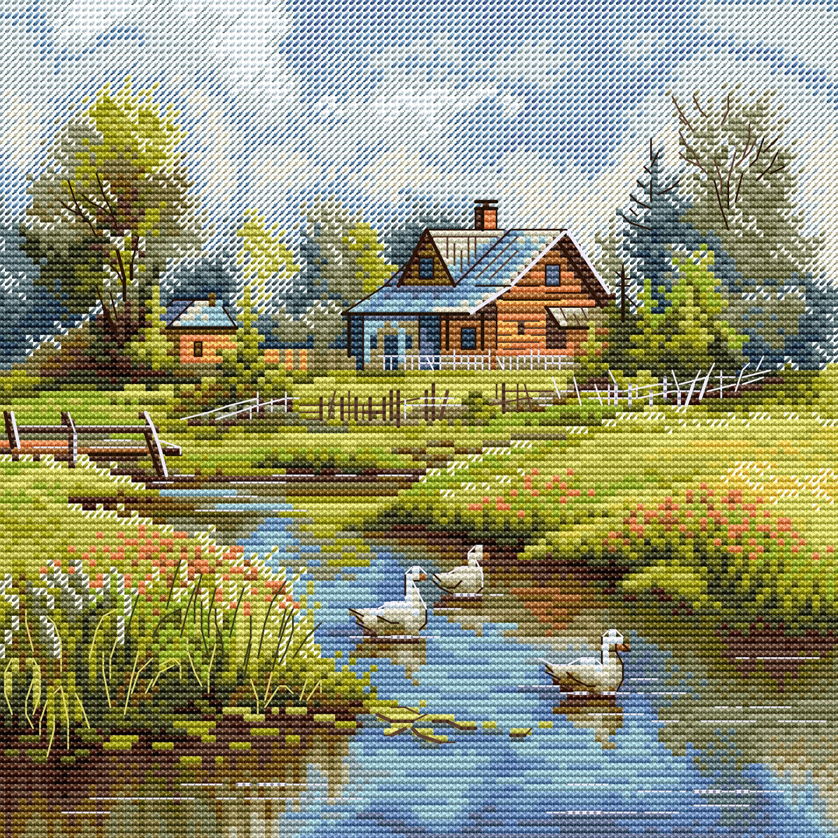 Cross Stitch Kit Hobbyjobby - Summer In The Village