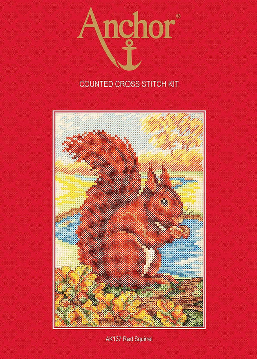 Anchor Cross Stitch Kit - AK137, Red Squirrel Cross Stitch Kits - HobbyJobby