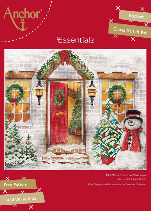 Anchor Cross Stitch Kit - Christmas Welcome Cross Stitch Kits - HobbyJobby