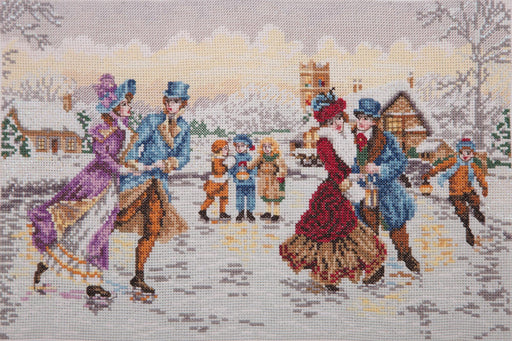 Anchor Cross Stitch Kit - Skaters at Christmas Cross Stitch Kits - HobbyJobby