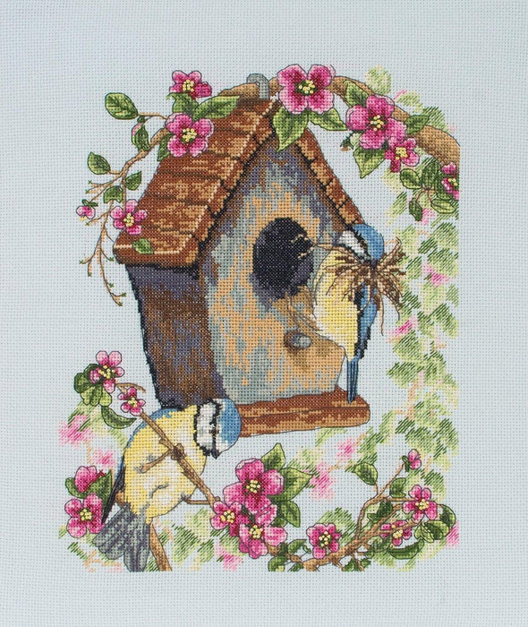 Anchor Essentials Cross Stitch Kit - PCE742, The Bird House Cross Stitch Kits - HobbyJobby