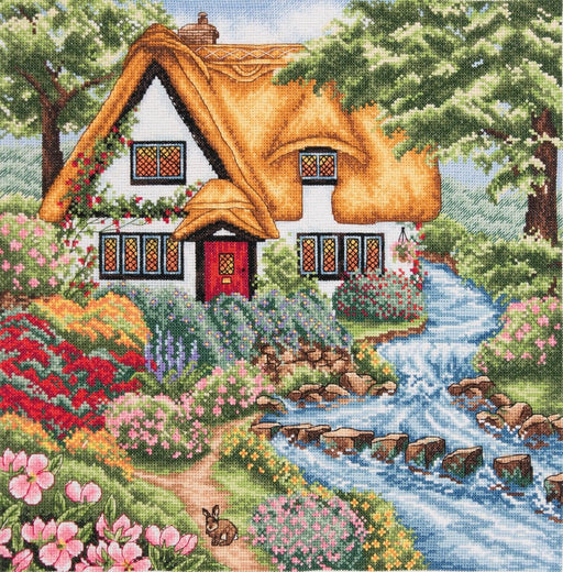 Anchor Essentials Cross Stitch Kit - PCE959, Cottage Stream Cross Stitch Kits - HobbyJobby