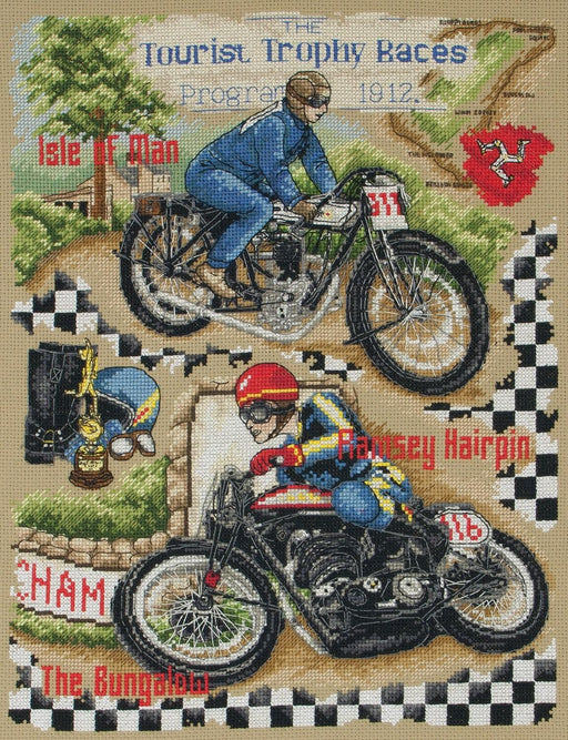 Anchor Essentials Cross Stitch Sampler - ACS47, Isle of Man TT Cross Stitch Kits - HobbyJobby