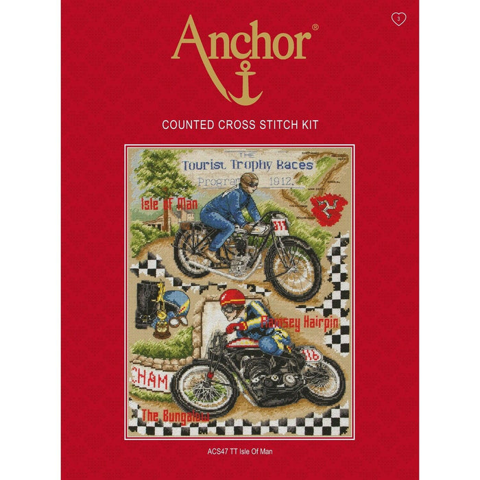 Anchor Essentials Cross Stitch Sampler - ACS47, Isle of Man TT Cross Stitch Kits - HobbyJobby