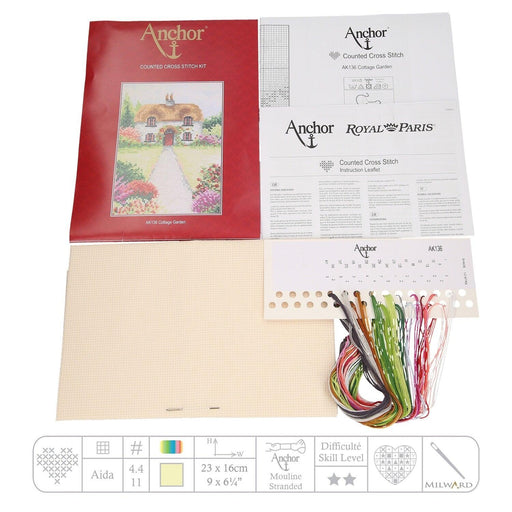 Anchor Starter Cross Stitch Kit - AK136, Cottage Garden Cross Stitch Kits - HobbyJobby