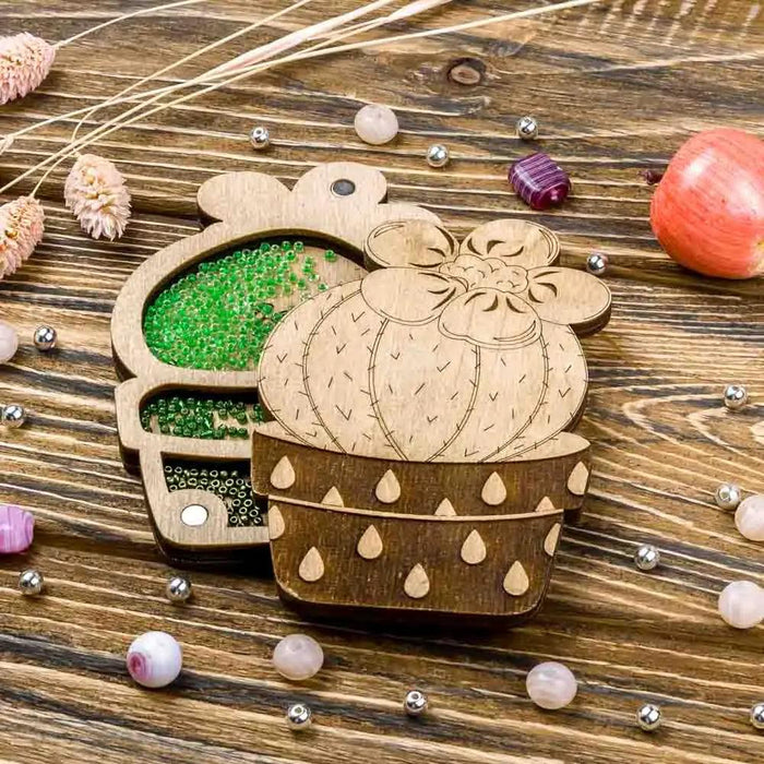 Bead organizer with wooden cover FLZB-098 Wonderland Crafts Bead Organizers - HobbyJobby