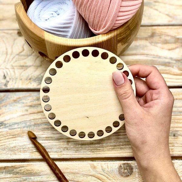 Bobilon Round Wooden Bottom for Crochet Baskets Crochet Accessories - HobbyJobby