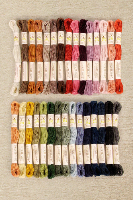 Collectors Box 30 Shades Eco Vita Naturally Dyed Organic Wool Thread DMC Wool Thread - HobbyJobby