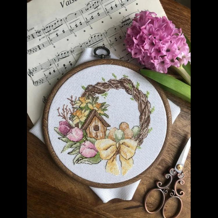 Cross Stitch Kit Andriana - Spring wreath, S-36 Andriana Cross Stitch Kits - HobbyJobby