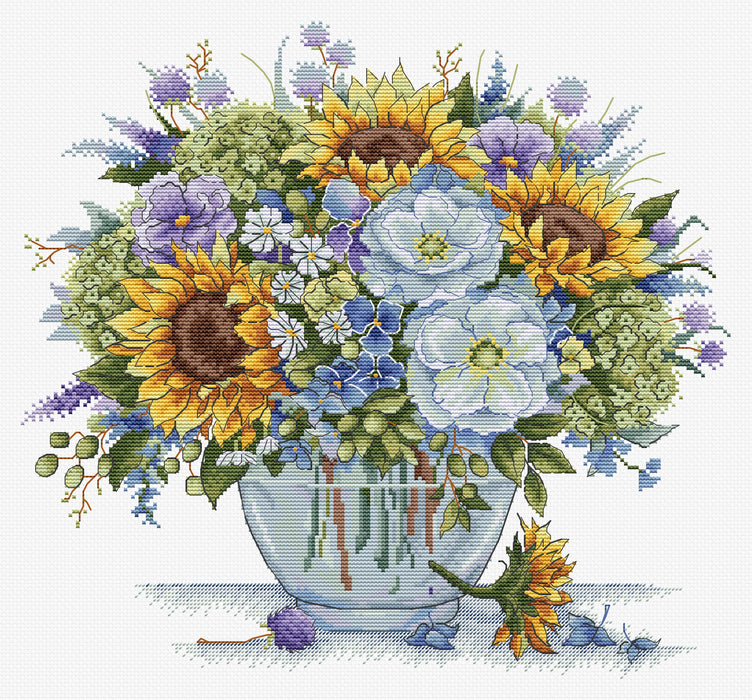 Cross Stitch Kit HobbyJobby - Bouquet With Sunflowers HobbyJobby Cross Stitch Kits - HobbyJobby