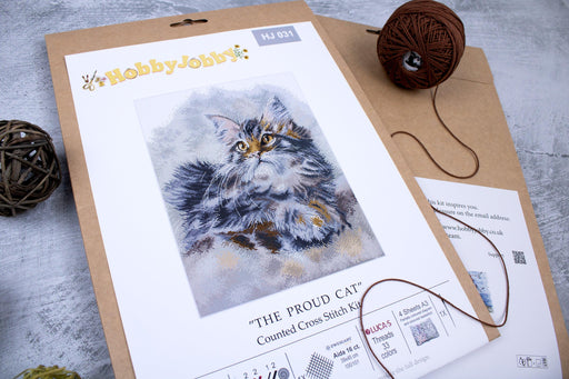 Cross Stitch Kit HobbyJobby - The Proud Cat HobbyJobby Cross Stitch Kits - HobbyJobby