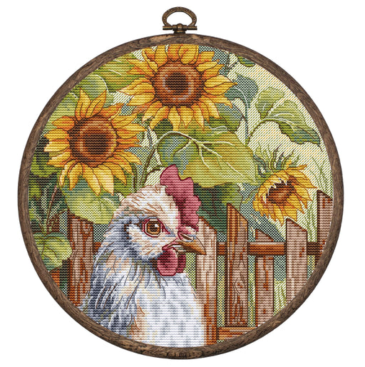 Cross Stitch Kit HobbyJobby with Hoop Included - Sunflower Backyard HobbyJobby Cross Stitch Kits - HobbyJobby