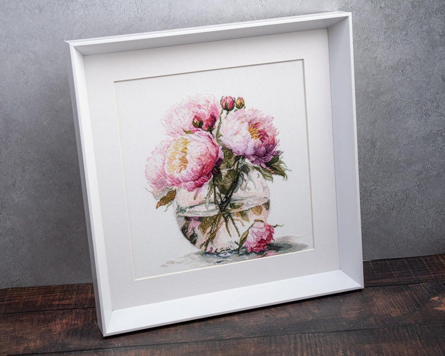 Cross Stitch Kit Luca-S - Bouquet of Peonies Luca-S Cross Stitch Kits - HobbyJobby