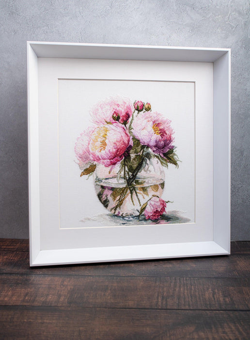 Cross Stitch Kit Luca-S - Bouquet of Peonies Luca-S Cross Stitch Kits - HobbyJobby