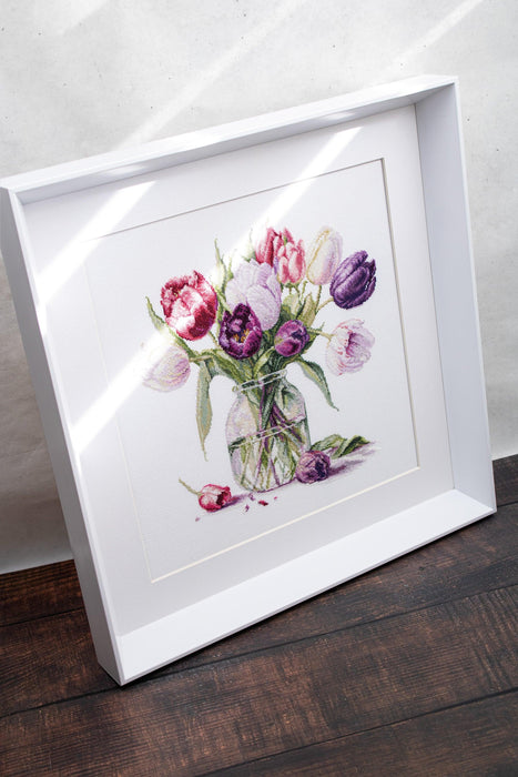 Cross Stitch Kit Luca-S - Bouquet of Tulips Luca-S Cross Stitch Kits - HobbyJobby