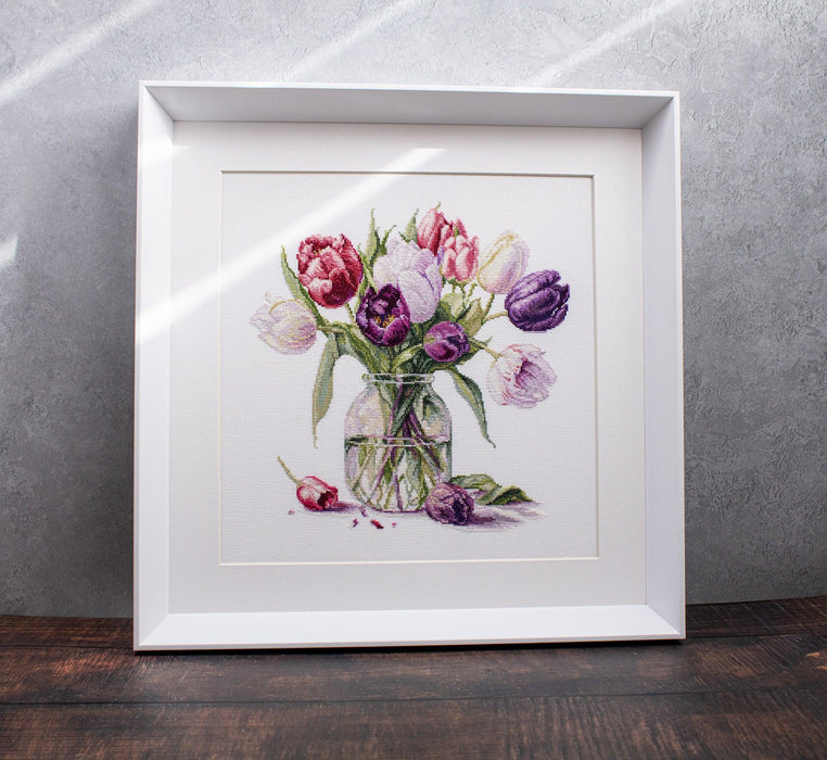 Cross Stitch Kit Luca-S - Bouquet of Tulips Luca-S Cross Stitch Kits - HobbyJobby