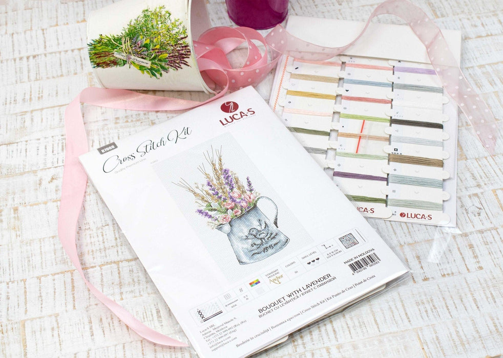 Cross Stitch Kit Luca-S - Bouquet with lavender, B7008