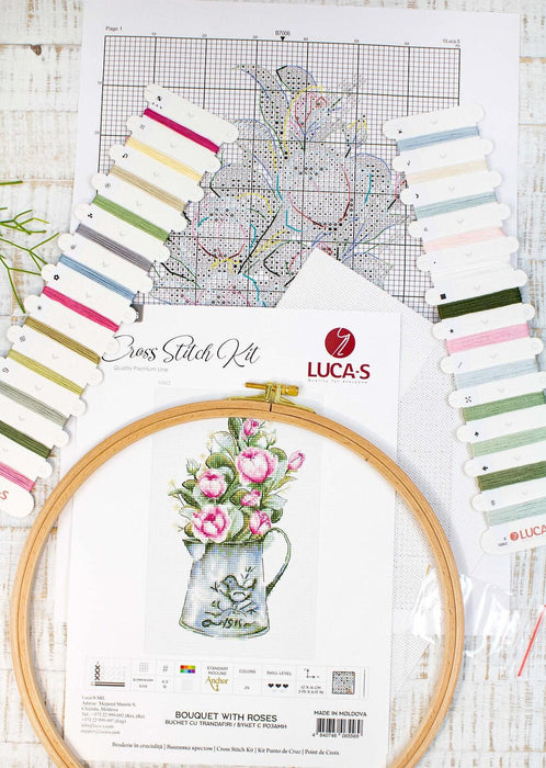 Cross Stitch Kit Luca-S - Bouquet with Roses, B7006