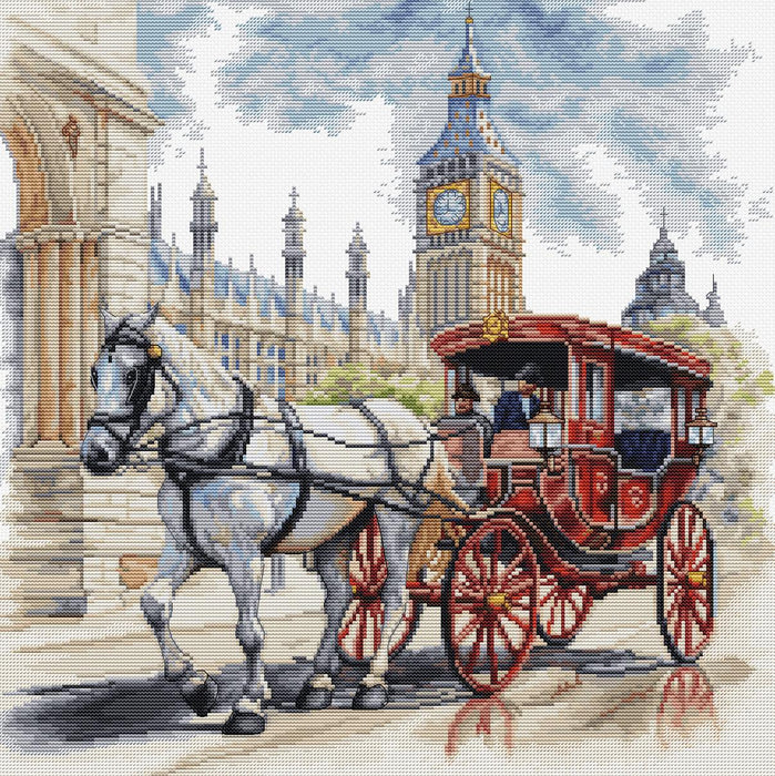 Cross Stitch Kit Luca-S - Carriage Ride, BU5040 Luca-S Cross Stitch Kits - HobbyJobby