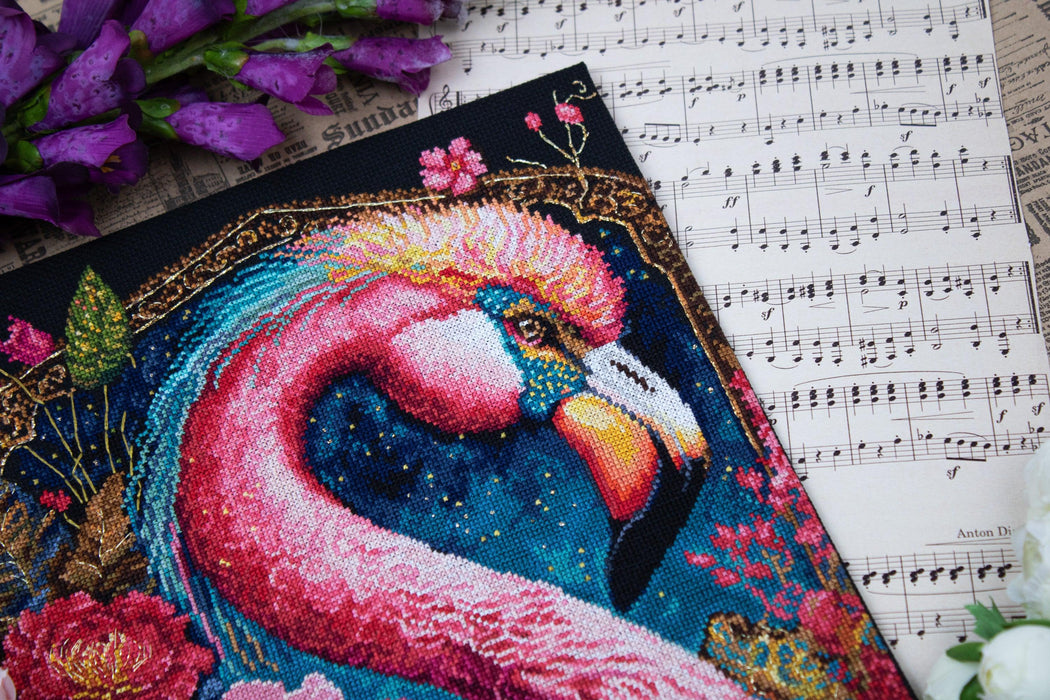 Cross Stitch Kit Luca-S - Flamingo Fantastico, BU5036 Luca-S Cross Stitch Kits - HobbyJobby