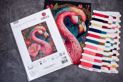 Cross Stitch Kit Luca-S - Flamingo Fantastico, BU5036 Luca-S Cross Stitch Kits - HobbyJobby