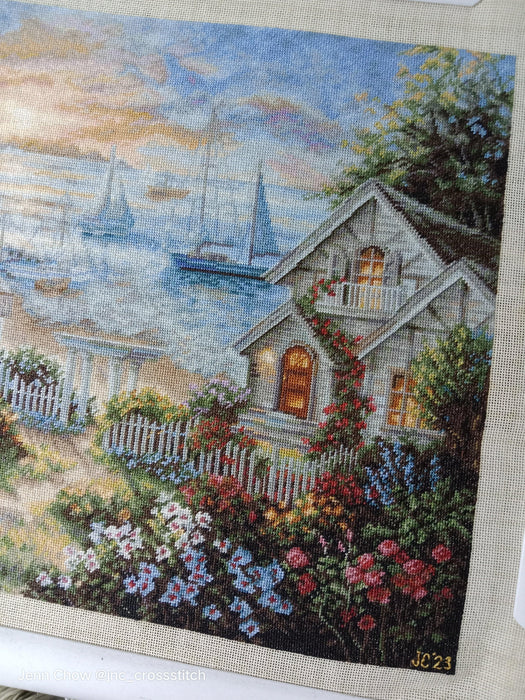 Cross Stitch Kit Luca-S, Gold Collection - B619, Tranquil Seafront Luca-S Cross Stitch Kits - HobbyJobby