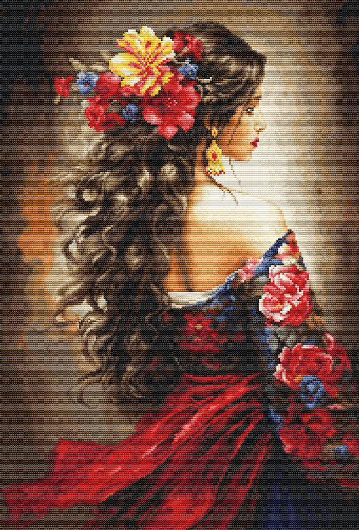 Cross Stitch Kit Luca-S GOLD - The Spanish Girl, B702 Luca-S Cross Stitch Kits - HobbyJobby