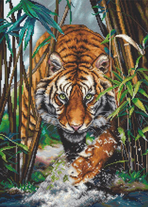 Cross Stitch Kit Luca-S Gold - The Tiger, B2406