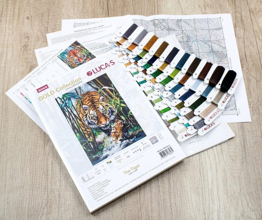 Cross Stitch Kit Luca-S Gold - The Tiger, B2406