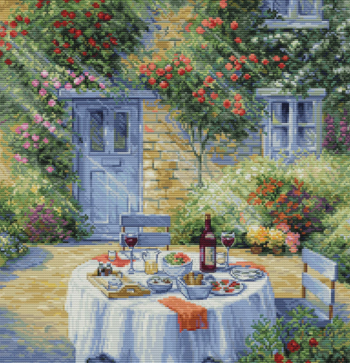 Cross Stitch Kit Luca-S - Romantic Garden, BU5055 Luca-S Cross Stitch Kits - HobbyJobby