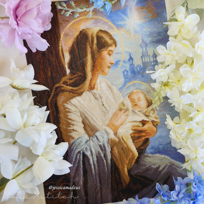 Cross Stitch Kit Luca-S - Saint Mary and The Child, GOLD Collection, B617 Luca-S Cross Stitch Kits - HobbyJobby