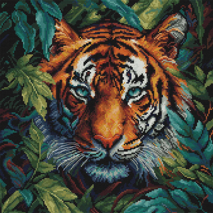 Cross Stitch Kit Luca-S - Tiger of the Jungle, BU5048 Luca-S Cross Stitch Kits - HobbyJobby