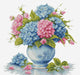 Cross Stitch Kit Luca-S -Vase with Hydrangea, B7033 Luca-S Cross Stitch Kits - HobbyJobby