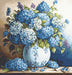 Cross Stitch Kit Luca-S - Vase with Hydrangeas, B700 Cross Stitch Kits - HobbyJobby