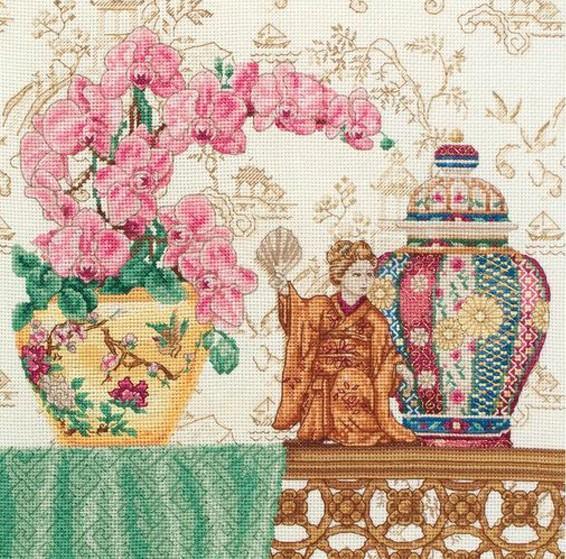 Cross Stitch Kit Maia - Oriental Study, 01206 Cross Stitch Kits - HobbyJobby