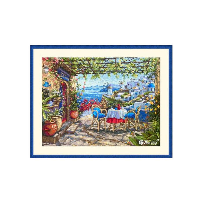 Cross Stitch Kit Merejka - SANTORINI. VIEW FROM TERRACE 38,5X29, SK230 Cross Stitch Kits - HobbyJobby