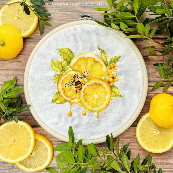 Cross Stitch Kit with Hoop Included Luca-S - The Lemon Juice, BC234 Luca-S Cross Stitch Kits - HobbyJobby