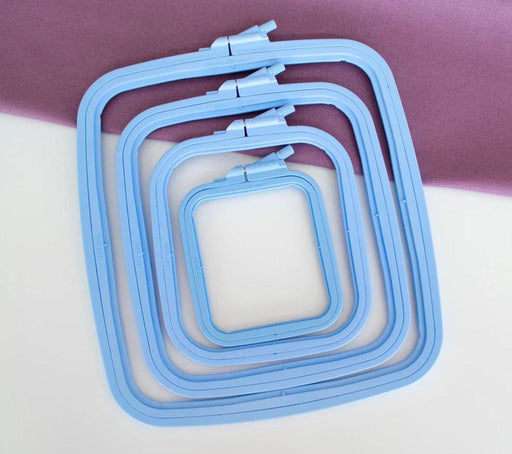 Cross Stitch Square Hoop, Blue - Nurge Embroidery Hoop Hoops - HobbyJobby