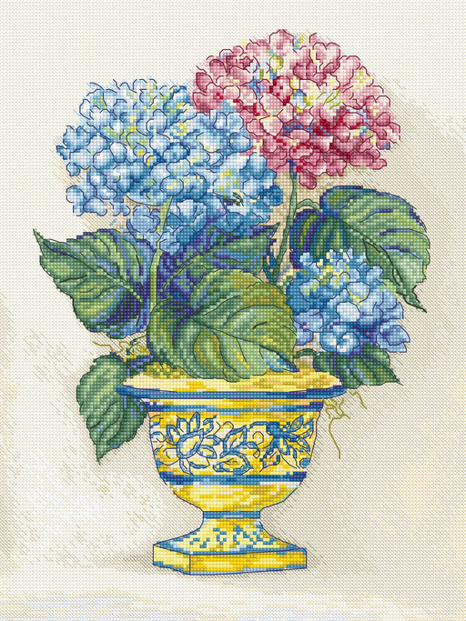 LetiStitch Cross Stitch Kit - Hydrangea Blooms, L8065 Cross Stitch Kits - HobbyJobby