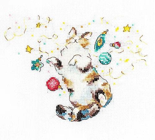 LetiStitch Cross Stitch Kit - L8812 Cat’s Happiness / Le bonheur du chat Cross Stitch Kits - HobbyJobby