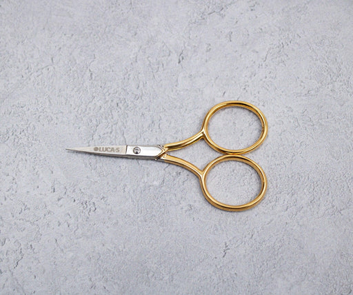 Luca-S Embroidery Scissors Widebow Gold Plated Handles Luca-S Scissors - HobbyJobby