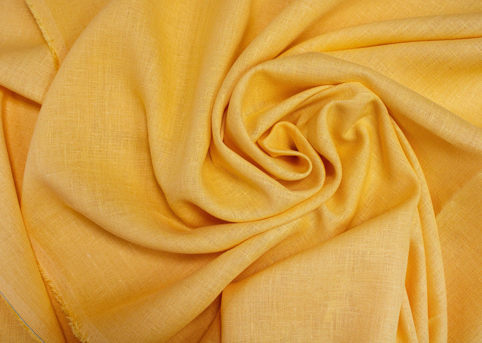 Luca-S Natural Pure 100% Linen Soft Fabric Goldenrod Color Luca-S Linen Fabrics - HobbyJobby