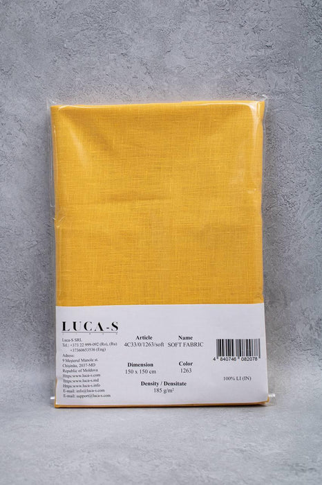 Luca-S Natural Pure 100% Linen Soft Fabric Goldenrod Color Luca-S Linen Fabrics - HobbyJobby