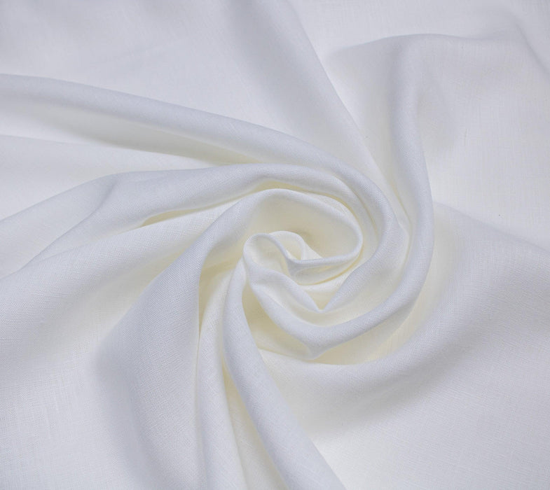 Luca-S Natural Pure 100% Linen Soft Fabric White Color Luca-S Linen Fabrics - HobbyJobby